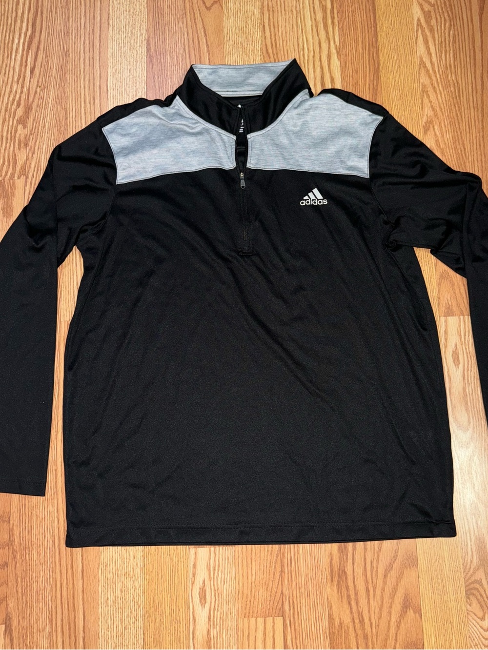 adidas Black and Gray Golf Quarter-Zip